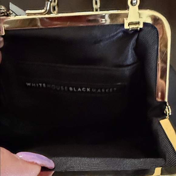 WHBM NWT. Elegant Black Pearl-Embellished Handbag - Picture 4 of 9